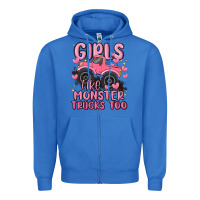 True Royal girls like monster trucks too Zipper Hoodie - MaliasSmallBusiness