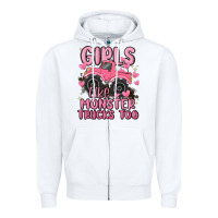 White girls like monster trucks too Zipper Hoodie - MaliasSmallBusiness