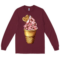 Burgundy ice cream fast food Long Sleeve Tee - AdoDesignShop