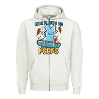 Oatmeal Heather skateboard bunny Zipper Hoodie - MaliasSmallBusiness