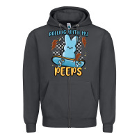 Smoke skateboard bunny Zipper Hoodie - MaliasSmallBusiness