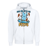 White skateboard bunny Zipper Hoodie - MaliasSmallBusiness