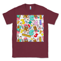 Burgundy back to school seamless pattern Classic Tee - BundleAndBundleShop