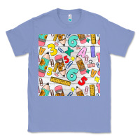 Colony Blue back to school seamless pattern Classic Tee - BundleAndBundleShop