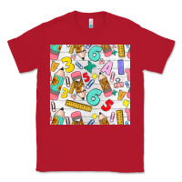 Red back to school seamless pattern Classic Tee - BundleAndBundleShop