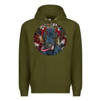 Army Green Black Angus Calf Christmas Premium Hoodie - RanaPortraitStore