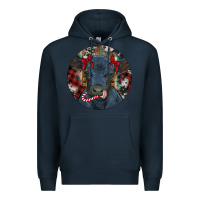 Navy Black Angus Calf Christmas Premium Hoodie - RanaPortraitStore