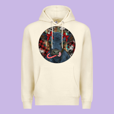 Black Angus Calf Christmas Premium Hoodie Designed By Ranaportraitstore
