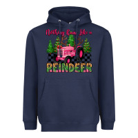 Navy nothing runs like a reindeer Heavyweight Hoodie - MaliasSmallBusiness