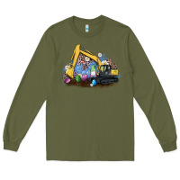 Army Green easter excavator gnome egg leopard Long Sleeve Tee - Artiststas