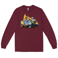 Burgundy easter excavator gnome egg leopard Long Sleeve Tee - Artiststas