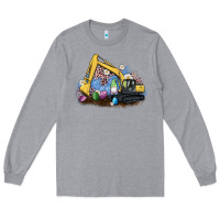 Heather Grey easter excavator gnome egg leopard Long Sleeve Tee - Artiststas