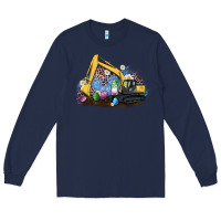 Navy easter excavator gnome egg leopard Long Sleeve Tee - Artiststas