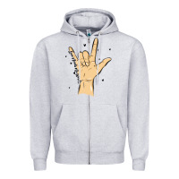 Heather Grey love needs no words Zipper Hoodie - MaliasSmallBusiness