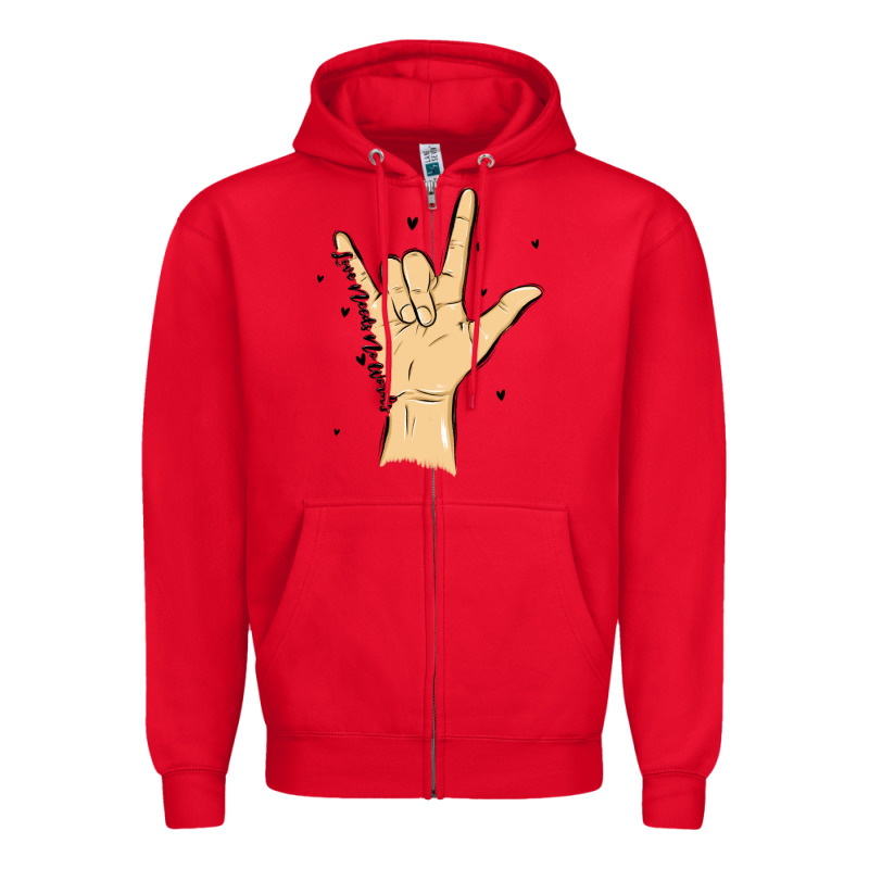 Love Needs No Words Zipper Hoodie by MaliasSmallBusiness | Teevron