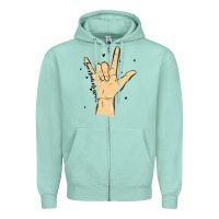 Seafoam love needs no words Zipper Hoodie - MaliasSmallBusiness