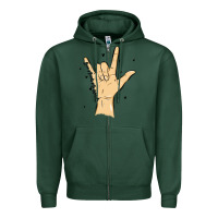 Sports Green love needs no words Zipper Hoodie - MaliasSmallBusiness