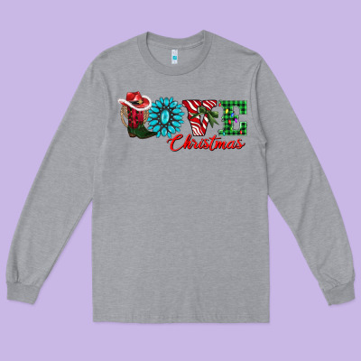 Love Christmas Long Sleeve Tee Designed By Adodesignshop