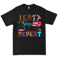 Black eat sleep craft repeat Premium Tee - RanaPortraitStore