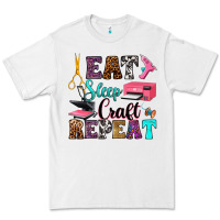 White eat sleep craft repeat Premium Tee - RanaPortraitStore