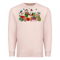 Pale Pink santa coffee Premium Sweatshirt - MaliasSmallBusiness