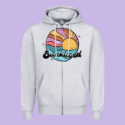 Sunkissed Zipper Hoodie Designed By Maliassmallbusiness