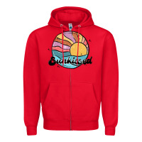 Red sunkissed Zipper Hoodie - MaliasSmallBusiness