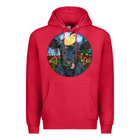 Cardinal Black Angus Cattle with Santa Chick Christmas Premium Hoodie - RanaPortraitStore