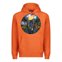 Carrot Black Angus Cattle with Santa Chick Christmas Premium Hoodie - RanaPortraitStore