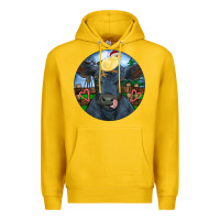 Lemon Black Angus Cattle with Santa Chick Christmas Premium Hoodie - RanaPortraitStore