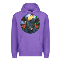 Purple Black Angus Cattle with Santa Chick Christmas Premium Hoodie - RanaPortraitStore
