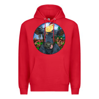 Red Black Angus Cattle with Santa Chick Christmas Premium Hoodie - RanaPortraitStore