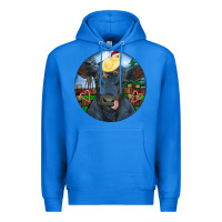 True Royal Black Angus Cattle with Santa Chick Christmas Premium Hoodie - RanaPortraitStore