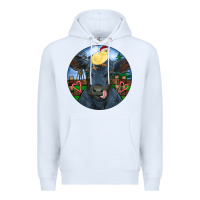 White Black Angus Cattle with Santa Chick Christmas Premium Hoodie - RanaPortraitStore