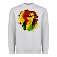 Heather Grey juneteenth fist Heavyweight Sweatshirt - HRA Design Shop