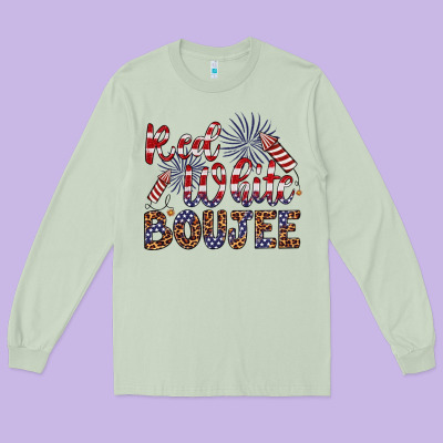 Red White Boujee Long Sleeve Tee Designed By Artiststas