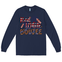 Navy red white boujee Long Sleeve Tee - Artiststas