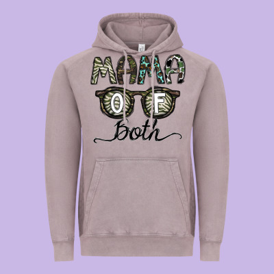 Mama Of Both Vintage Hoodie Designed By Cowhidedigitalart