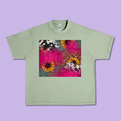 Pink Glitter Leopard Cowhide Urban Heavy Tee Designed By Jahusdesignshop