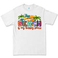 White the beach is my happy place Premium Tee - RanaPortraitStore