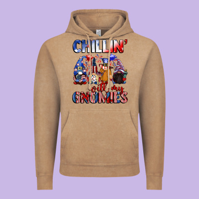 Chillin' With My Gnomies 4th Of July Vintage Hoodie Designed By Cowgirlartshop