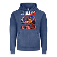 Vintage Denim Chillin' with my gnomies 4th of July Vintage Hoodie - CowGirlArtShop