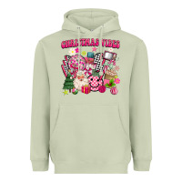 Matcha retro pink christmas vibes Heavyweight Hoodie - MaliasSmallBusiness