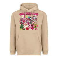 Mushroom retro pink christmas vibes Heavyweight Hoodie - MaliasSmallBusiness
