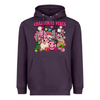 Plum retro pink christmas vibes Heavyweight Hoodie - MaliasSmallBusiness