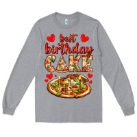 Heather Grey best birthday cake pizza Long Sleeve Tee - AdoDesignShop
