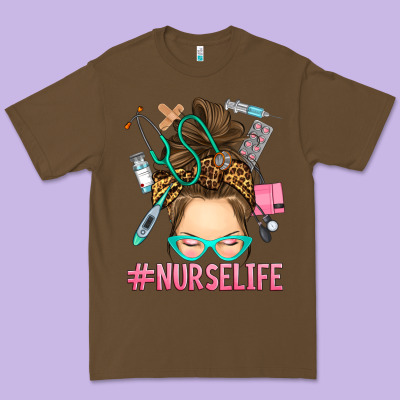 Messy Bun Nurse Life Premium Tee Designed By Ranaportraitstore