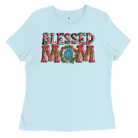 Baby Blue blessed mom christmas Ladies Tee - AdoDesignShop