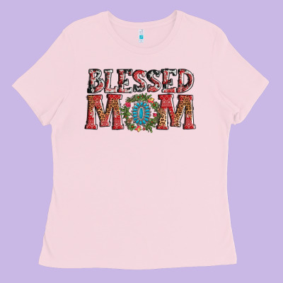 Blessed Mom Christmas Ladies Tee Designed By Adodesignshop