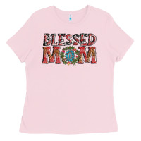 Bubblegum Pink blessed mom christmas Ladies Tee - AdoDesignShop